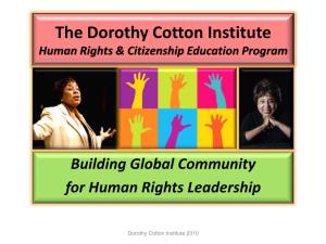 Dorothy Cotton Institute Citizenship Education Program