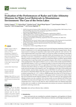 Evaluation of the Performances of Radar and Lidar Altimetry Missions for Water Level Retrievals in Mountainous Environment: the Case of the Swiss Lakes