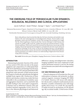 The Emerging Field of Perivascular Flow Dynamics: Biological Relevance and Clinical Applications