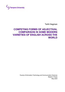 Competing Forms of Adjectival Comparison in Some Modern Varieties of English Across the World