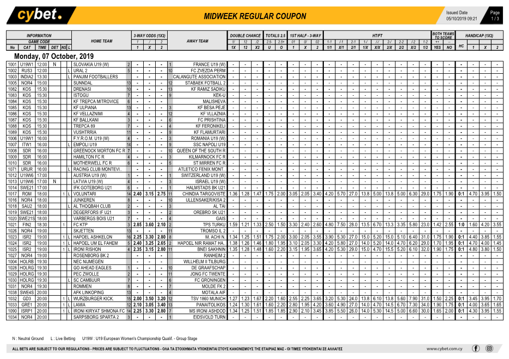 Midweek Regular Coupon 05/10/2019 09:21 1 / 3