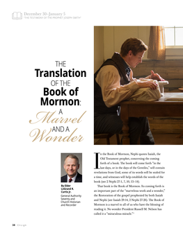 The Translation of the Book of Mormon: a Marvel and a Wonder