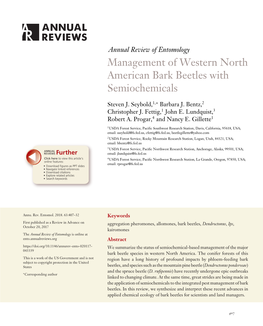 Management of Western North American Bark Beetles with Semiochemicals