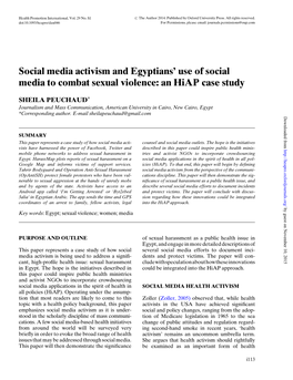 Social Media Activism and Egyptians' Use of Social Media to Combat