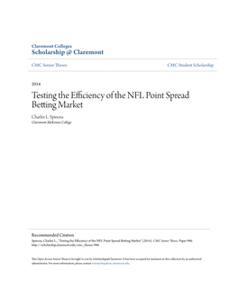 Testing the Efficiency of the NFL Point Spread Betting Market Charles L