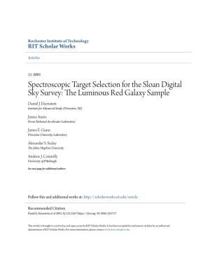 Spectroscopic Target Selection for the Sloan Digital Sky Survey: the Uminoul S Red Galaxy Sample Daniel J