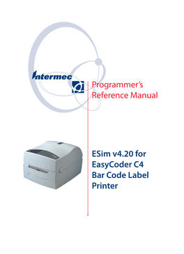 Programmer's Reference Manual Esim V4.20 for Easycoder C4 Bar