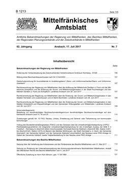 Mittelfränkisches Amtsblatt