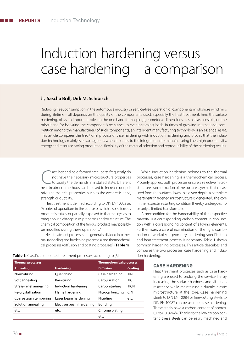 Induction Hardening Versus Case Hardening – a Comparison