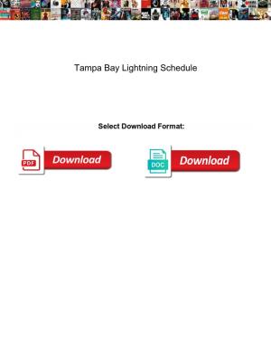 Tampa Bay Lightning Schedule