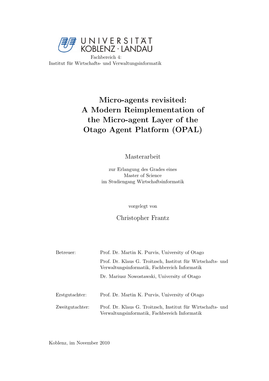 Micro-Agents Revisited: a Modern Reimplementation of the Micro-Agent Layer of the Otago Agent Platform (OPAL)