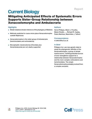 Mitigating Anticipated Effects of Systematic Errors Supports Sister-Group Relationship Between Xenacoelomorpha and Ambulacraria