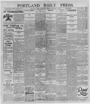 Portland Daily Press: November 20, 1895