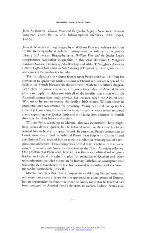 William Penn and the Quaker Legacy by John A. Moretta