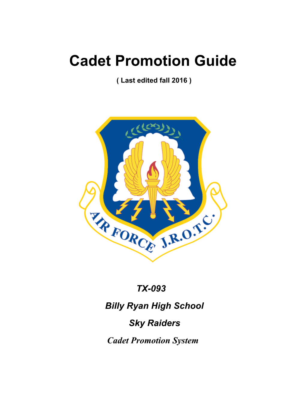 Cadet Promotion Guide