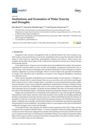 Institutions and Economics of Water Scarcity and Droughts