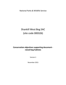 Shankill West Bog SAC (Site Code 000326)