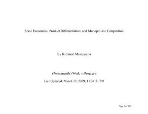 Scale Economies, Product Differentiation, and Monopolistic Competition