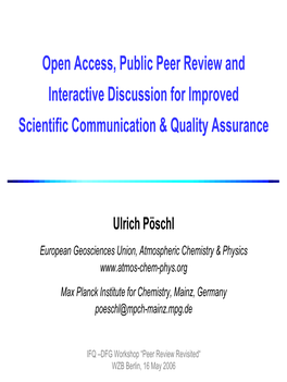 Public Peer Review & Interactive Discussion