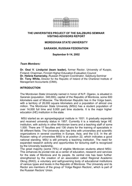 VAP 43 MSU Saransk Report 2002