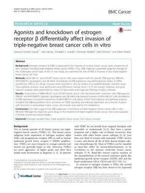 Agonists and Knockdown of Estrogen Receptor Β Differentially Affect