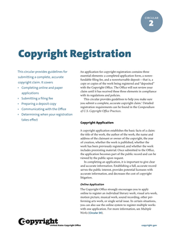Circular 2 Copyright Registration