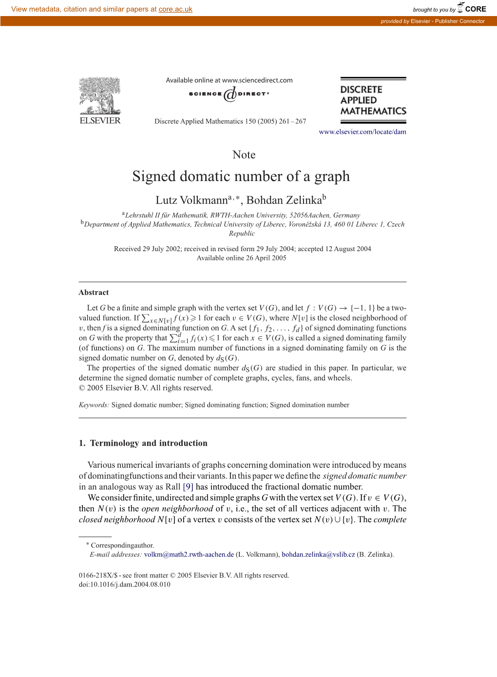 Signed Domatic Number of a Graph