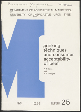 Techniques and Consumer Acceptability of Beef