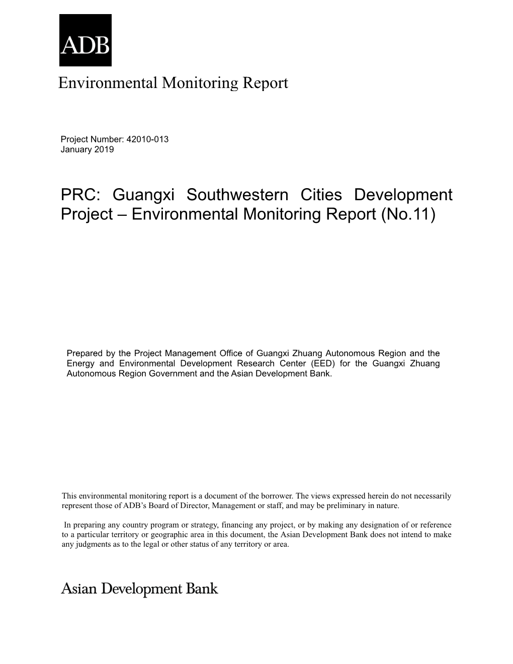Guangxi Southwestern Cities Development Project: Environmental