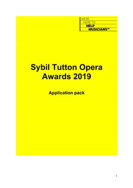 Sybil Tutton Opera Awards 2019