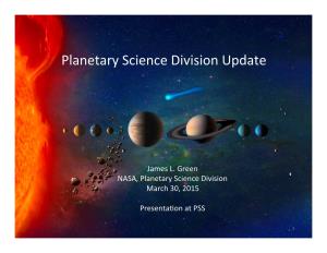 Planetary Science Division Update