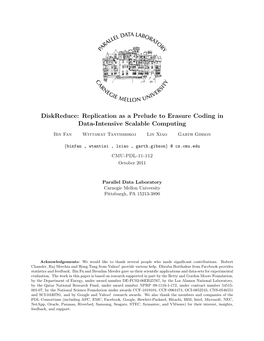 Replication As a Prelude to Erasure Coding in Data-Intensive Scalable Computing