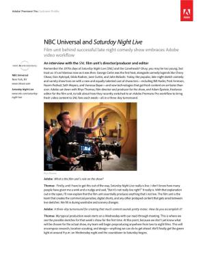 NBC Universal Andsaturday Night Live