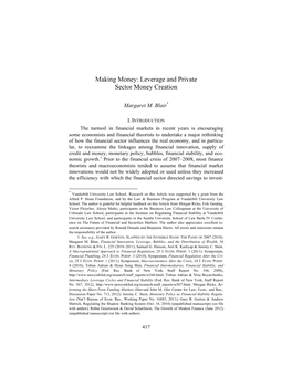 Making Money: Leverage and Private Sector Money Creation