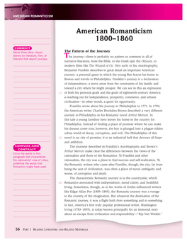American Romanticism 1800–1860