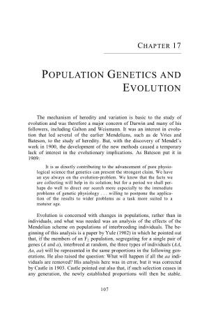 Chapter 17 Population Genetics and Evolution