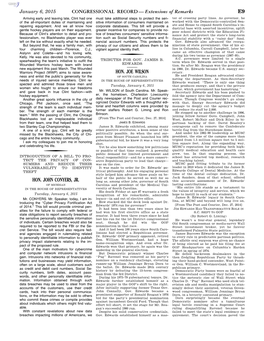 CONGRESSIONAL RECORD— Extensions of Remarks E9 HON