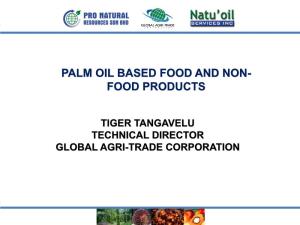 Palm Oil Based Food and Non- Food Products