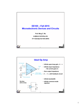 EE105 – Fall 2015 Microelectronic Devices and Circuits Ideal Op