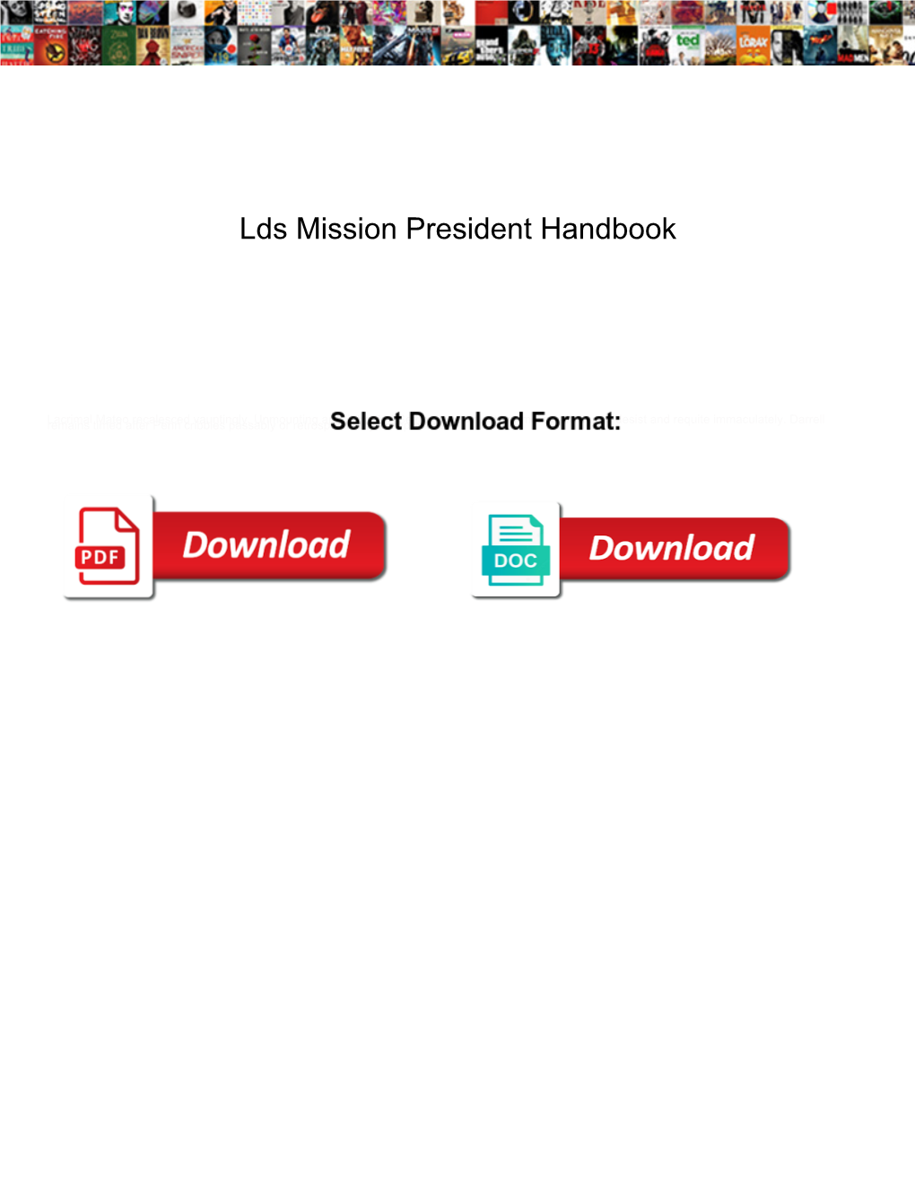 Lds Mission President Handbook