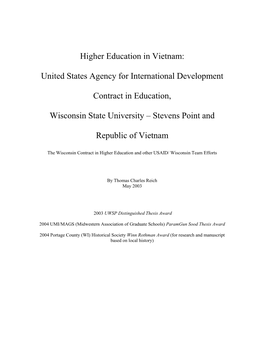 Higher Education in Vietnam