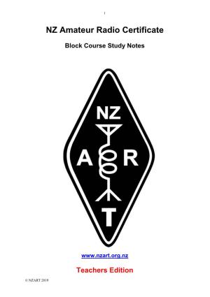 NZ Amateur Radio Certificate