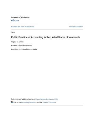 Public Practice of Accounting in the United States of Venezuela