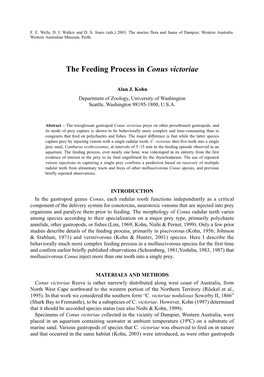 The Feeding Process in Conus Victoriae