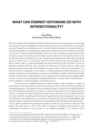 What Can Feminist Historians Do with Intersectionality?