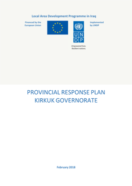 Provincialresponseplan Kirkukgovernorate
