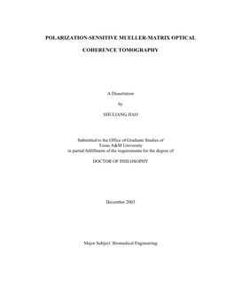 Polarization-Sensitive Mueller-Matrix Optical