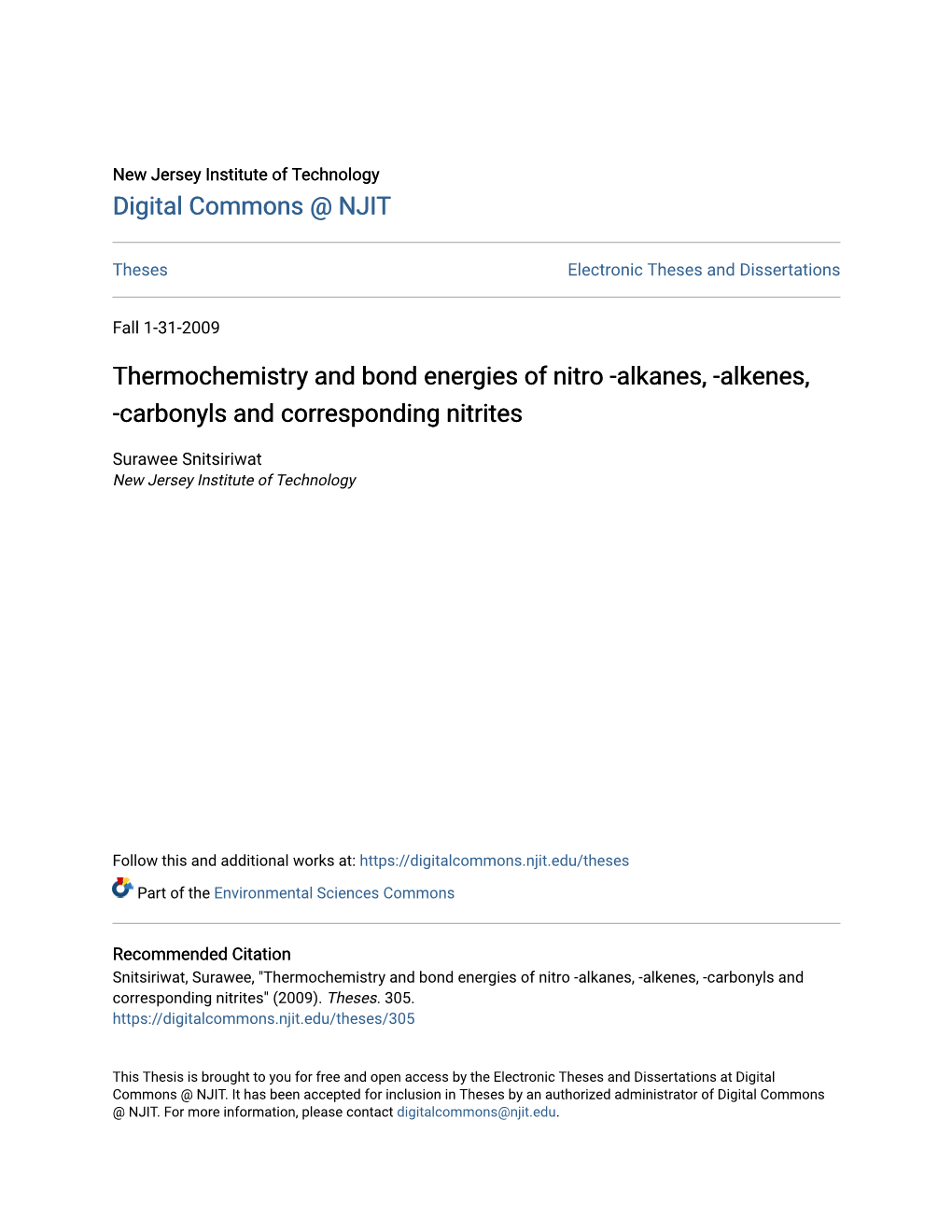 Thermochemistry and Bond Energies of Nitro -Alkanes, -Alkenes, -Carbonyls and Corresponding Nitrites