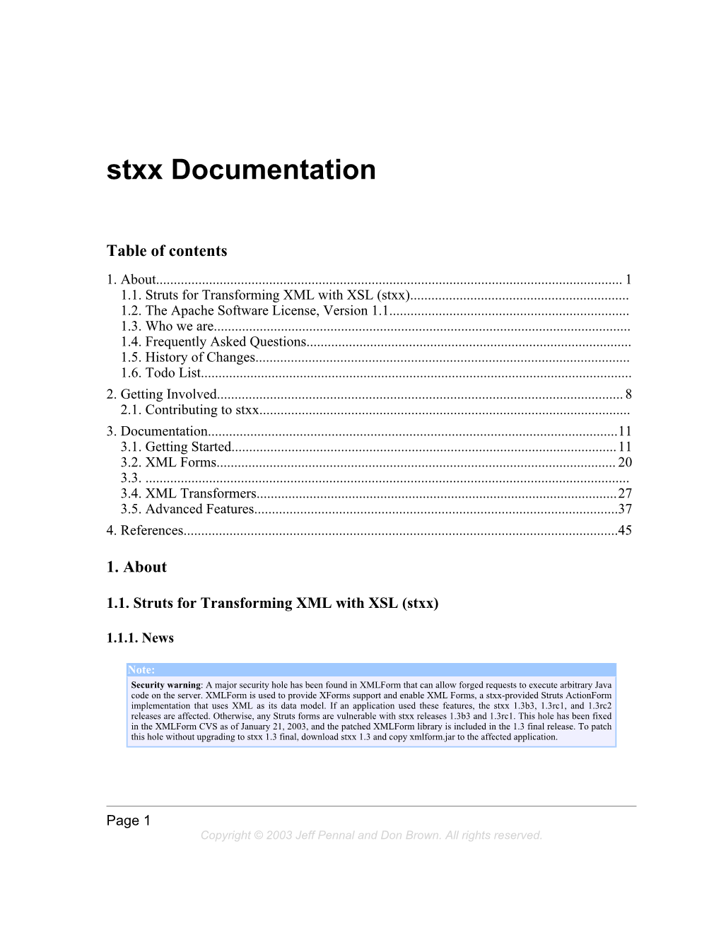 Stxx Documentation