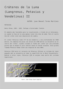 Cráteres De La Luna (Langrenus, Petavius Y Vendelinus) II